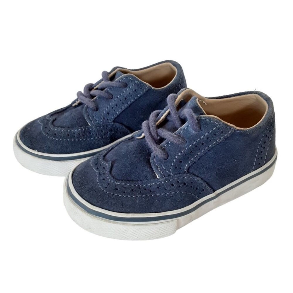 Janie & Jack Blue Suede Wingtip Shoes Infant 5 Baby Dress Shoes Easter